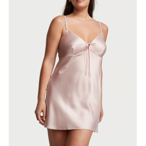 Пеньюар Satin Rosebud Embroidery Slip Pink Fizz