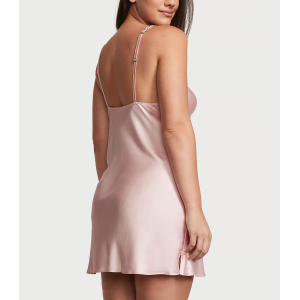 Пеньюар Satin Rosebud Embroidery Slip Pink Fizz