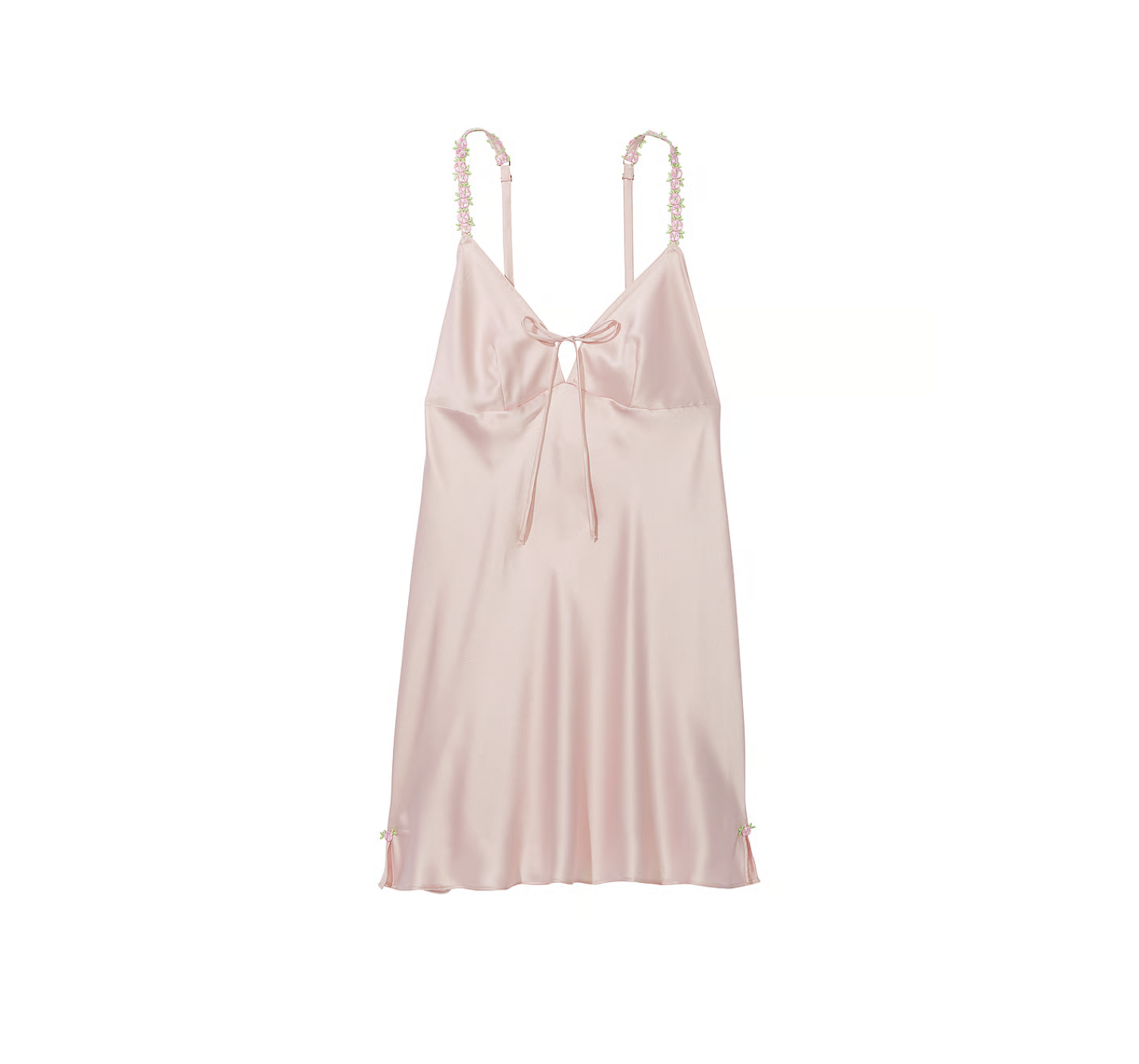 Пеньюар Satin Rosebud Embroidery Slip Pink Fizz