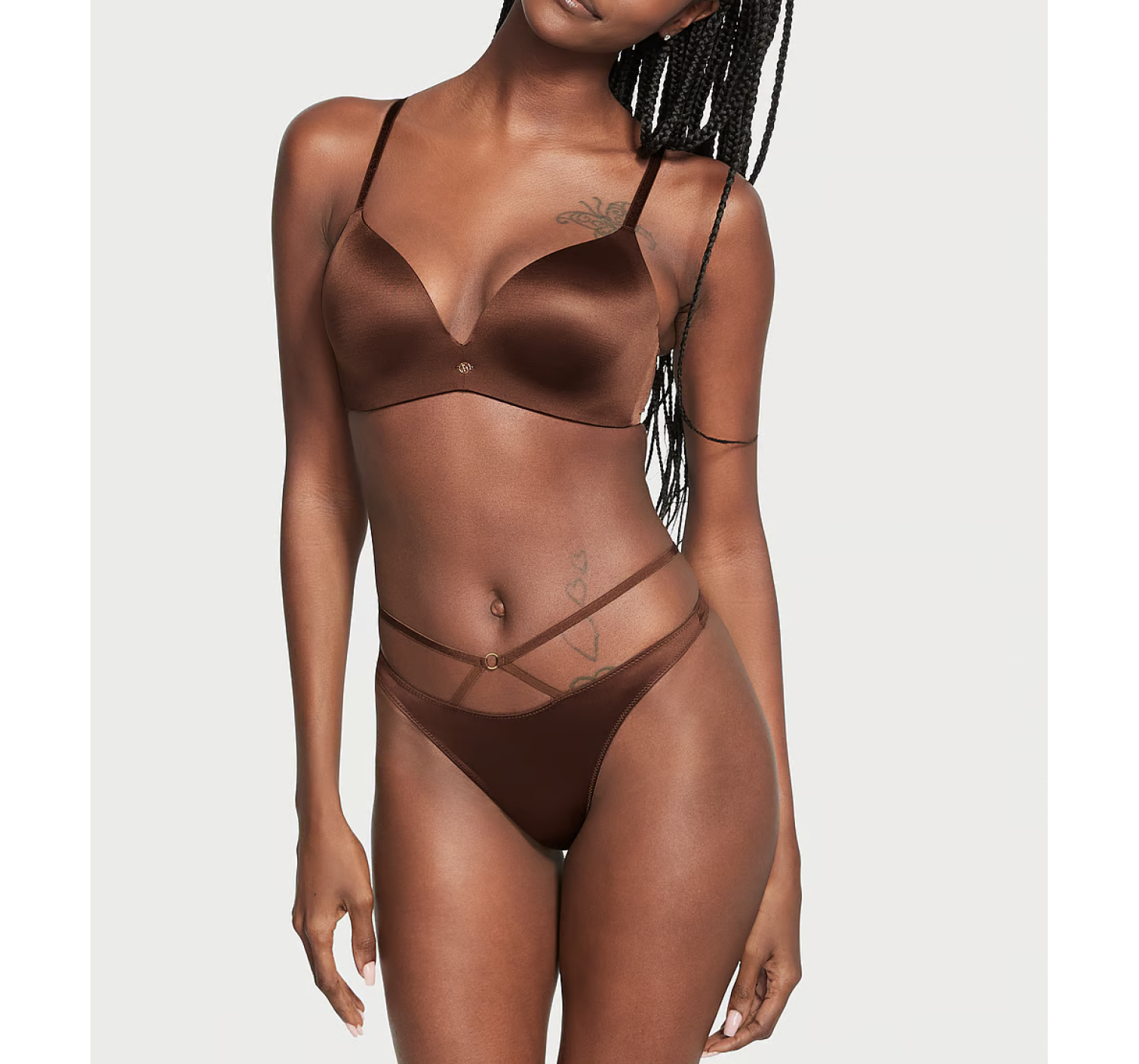 Трусики So Obsessed Strappy Thong Panty Dark Brown