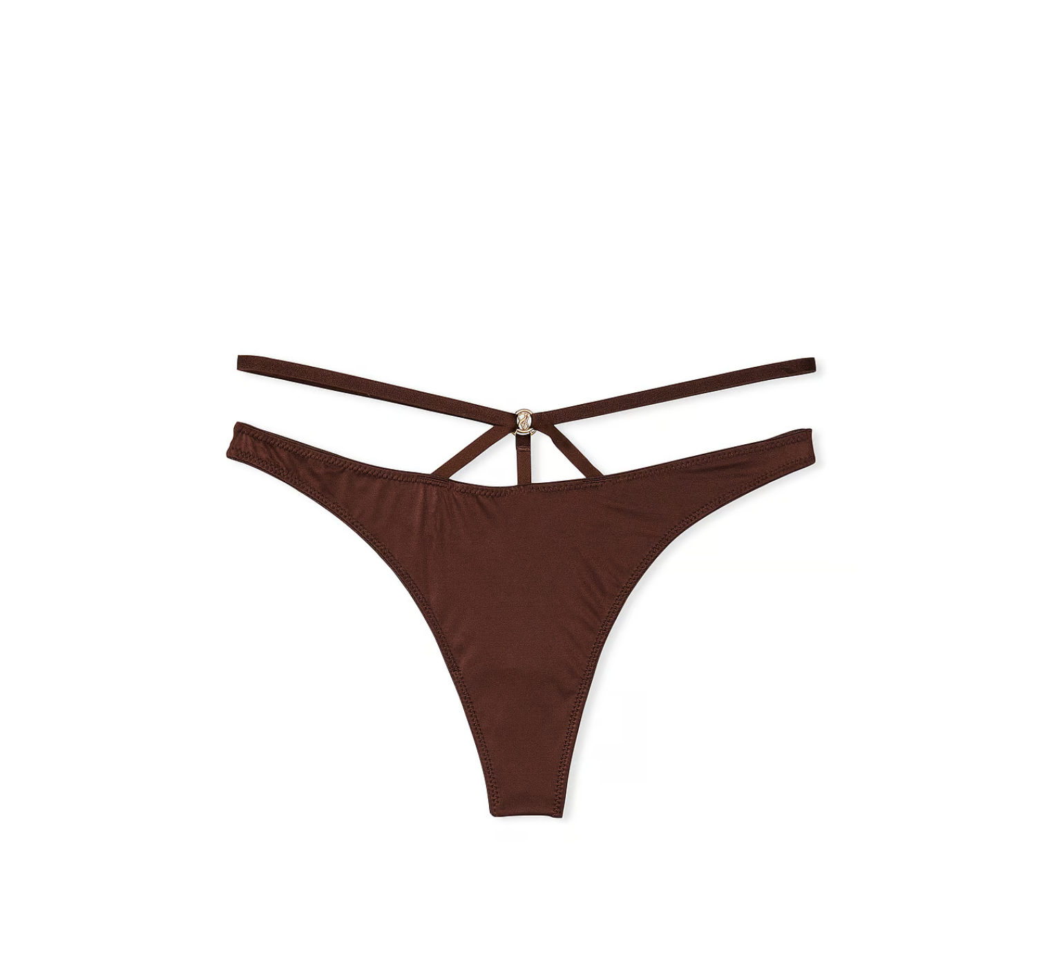 Трусики So Obsessed Strappy Thong Panty Dark Brown
