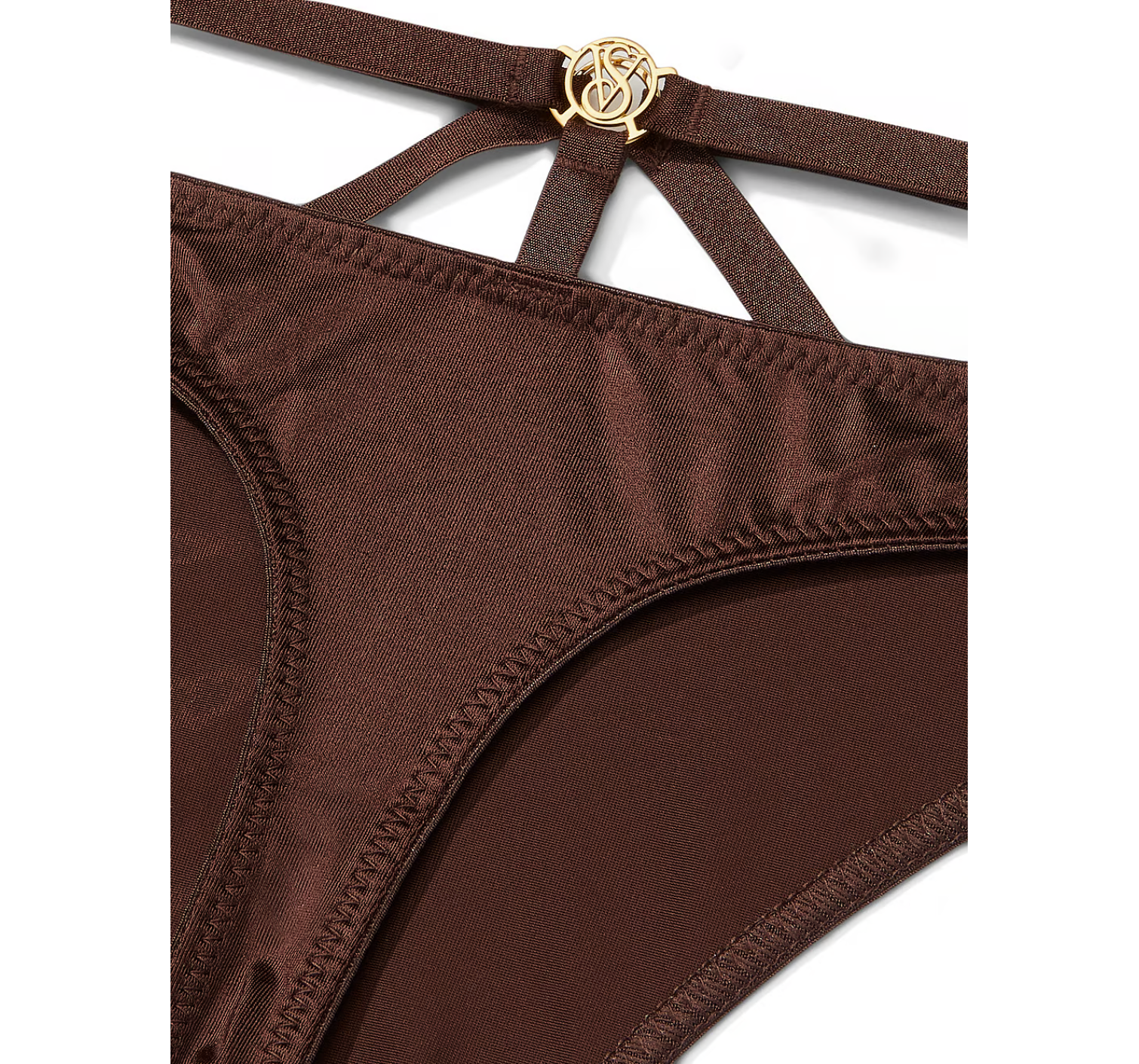 Трусики So Obsessed Strappy Thong Panty Dark Brown