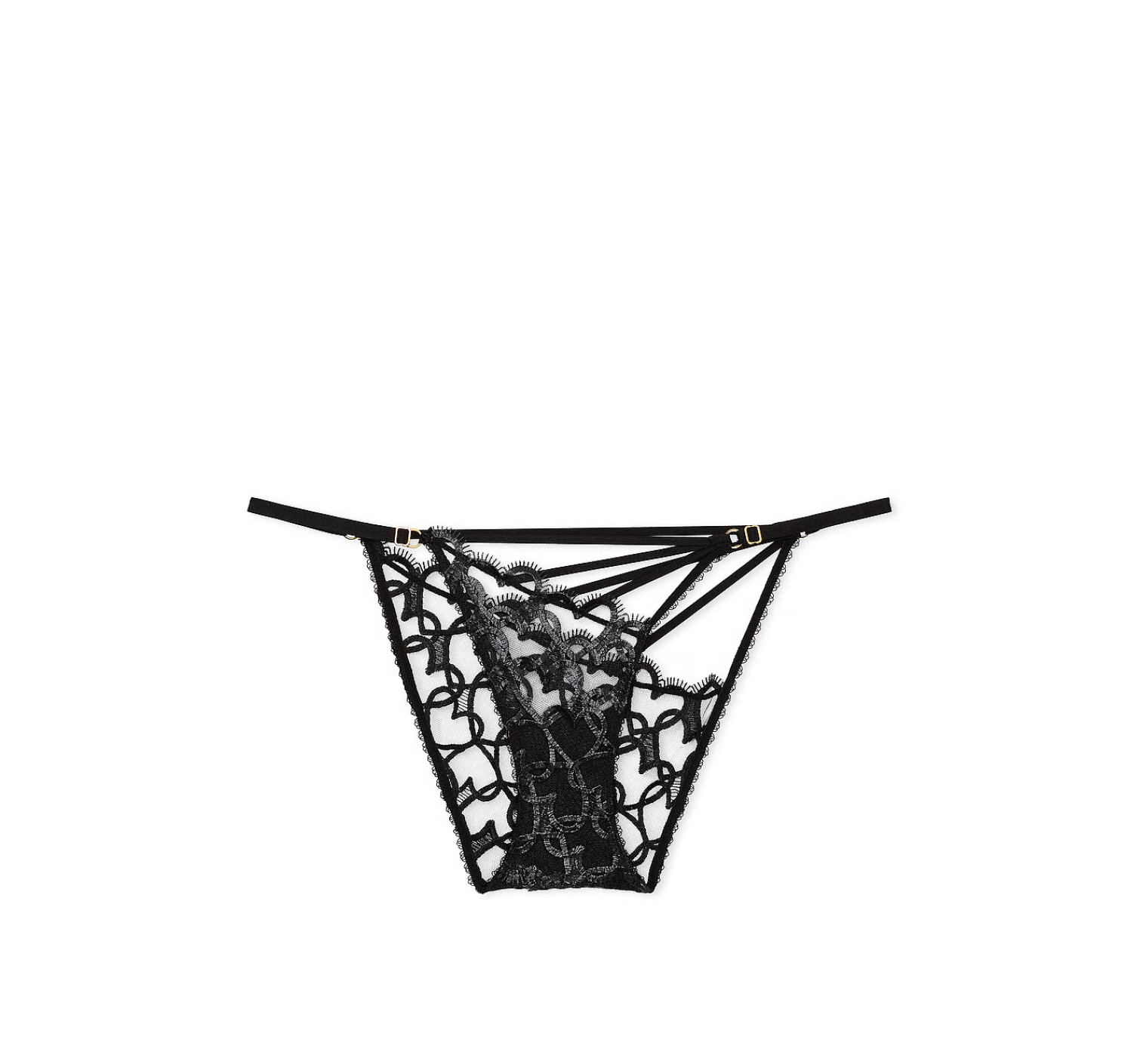 Трусики Shimmer Heart Embroidery Adjustable String Bikini Panty