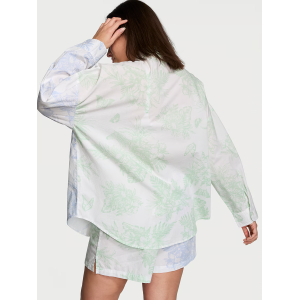 Піжама Cotton Long-Sleeve Shirt & Shorts Set