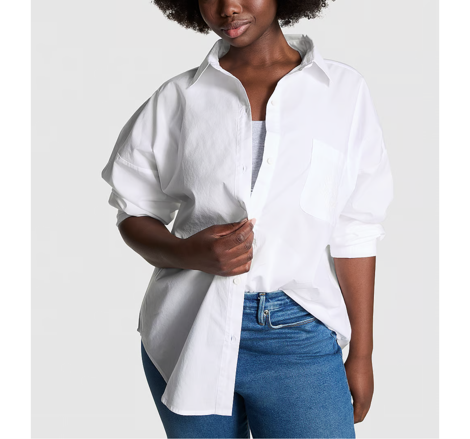Сорочка Cotton Poplin Oversized Button-Down Sleepshirt Optic White