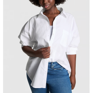 Сорочка Cotton Poplin Oversized Button-Down Sleepshirt Optic White