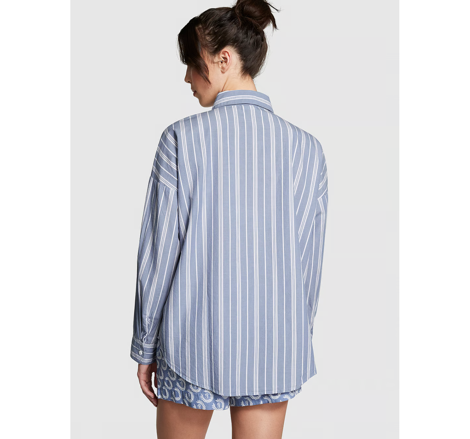 Сорочка Cotton Poplin Oversized Button-Down Sleepshirt Stripe