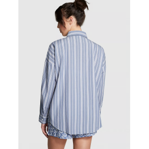 Сорочка Cotton Poplin Oversized Button-Down Sleepshirt Stripe
