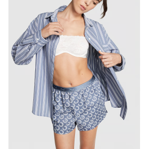 Сорочка Cotton Poplin Oversized Button-Down Sleepshirt Stripe