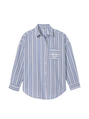 Сорочка Cotton Poplin Oversized Button-Down Sleepshirt Stripe