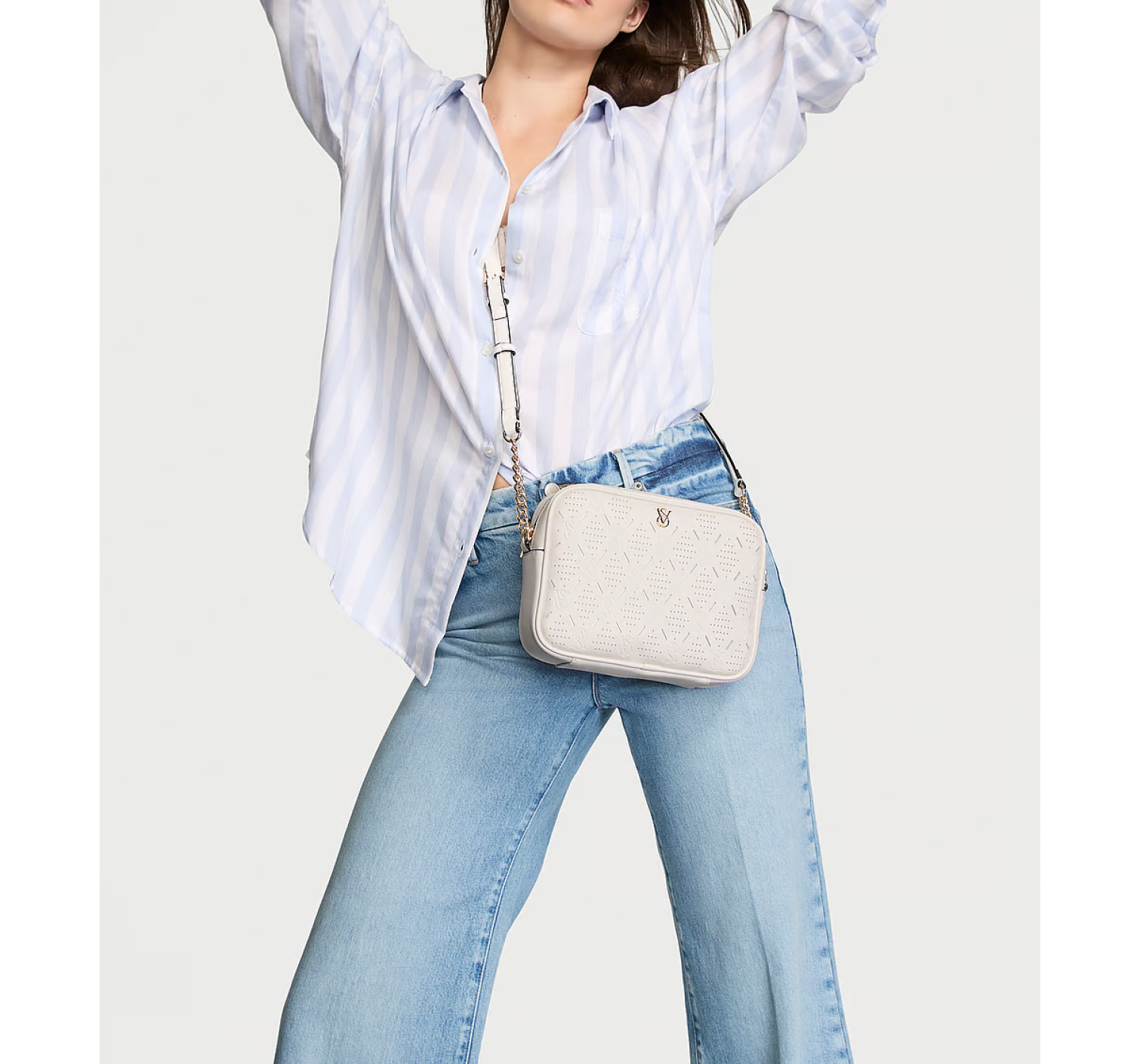 Крос-боді Crossbody Camera Bag White Perforated