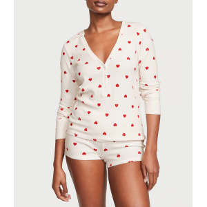 Пижама Thermal Short Pajama Set Coconut White Hearts