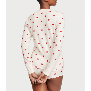 Пижама Thermal Short Pajama Set Coconut White Hearts