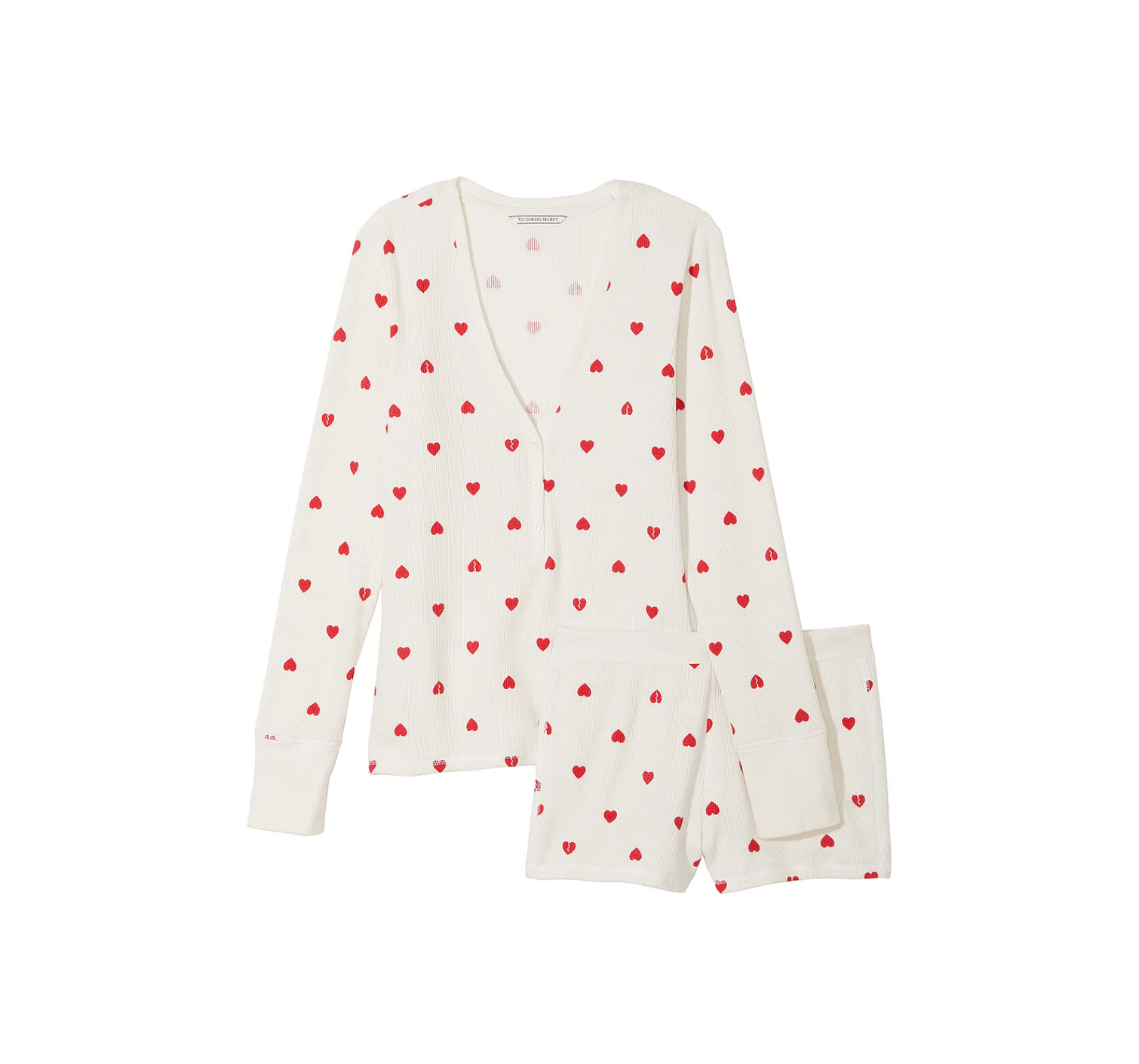 Пижама Thermal Short Pajama Set Coconut White Hearts