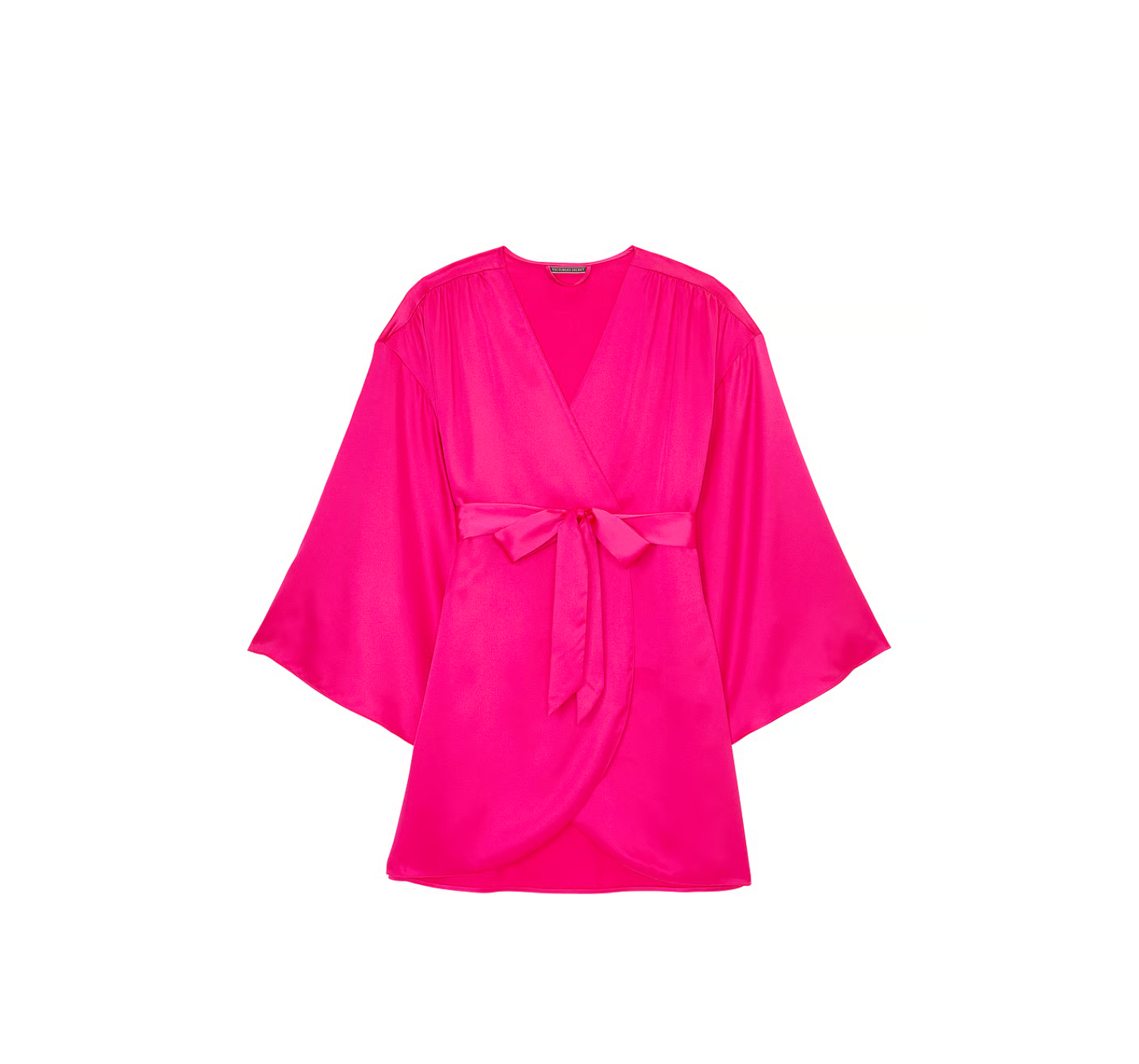 Сатиновий халат Satin Short Robe Hot Pink