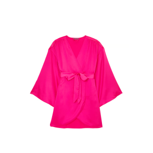 Сатиновий халат Satin Short Robe Hot Pink