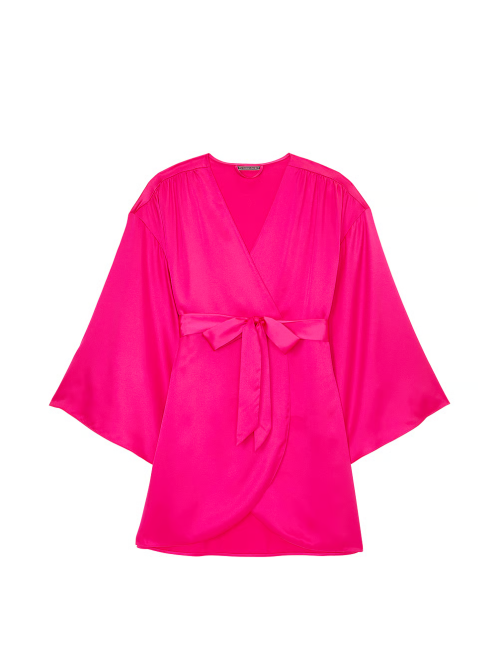 Сатиновый халат Satin Short Robe Hot Pink