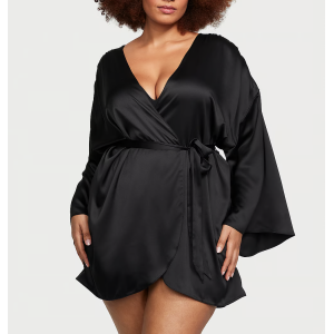 Сатиновый халат Satin Short Robe Black