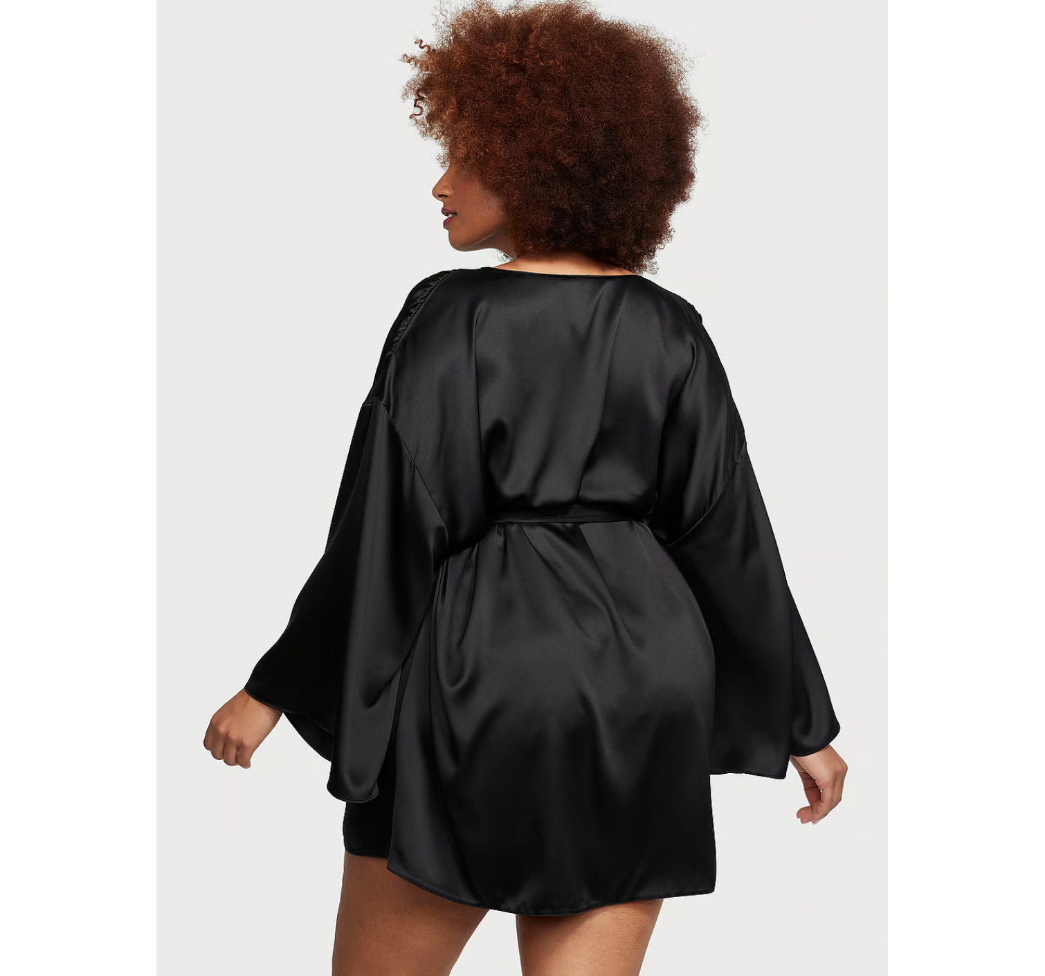Сатиновый халат Satin Short Robe Black