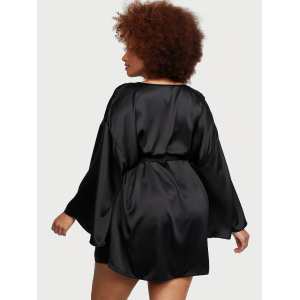 Сатиновый халат Satin Short Robe Black