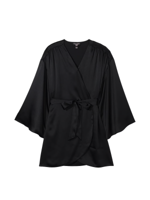 Сатиновий халат Satin Short Robe Black
