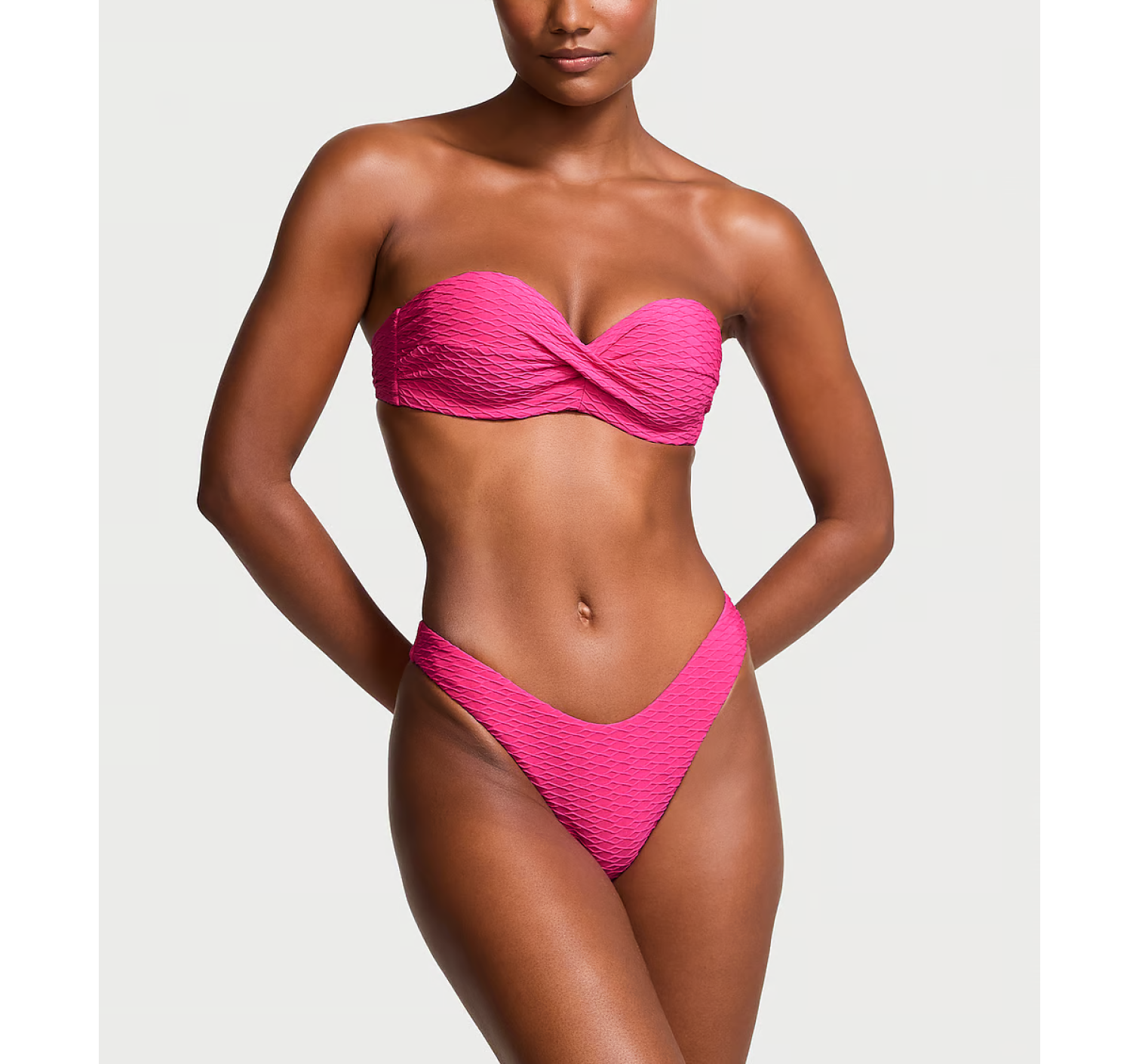 Купальник Mix & Match Twist Push-Up Bandeau Top & Brazilian Bikini Bottom Forever Pink
