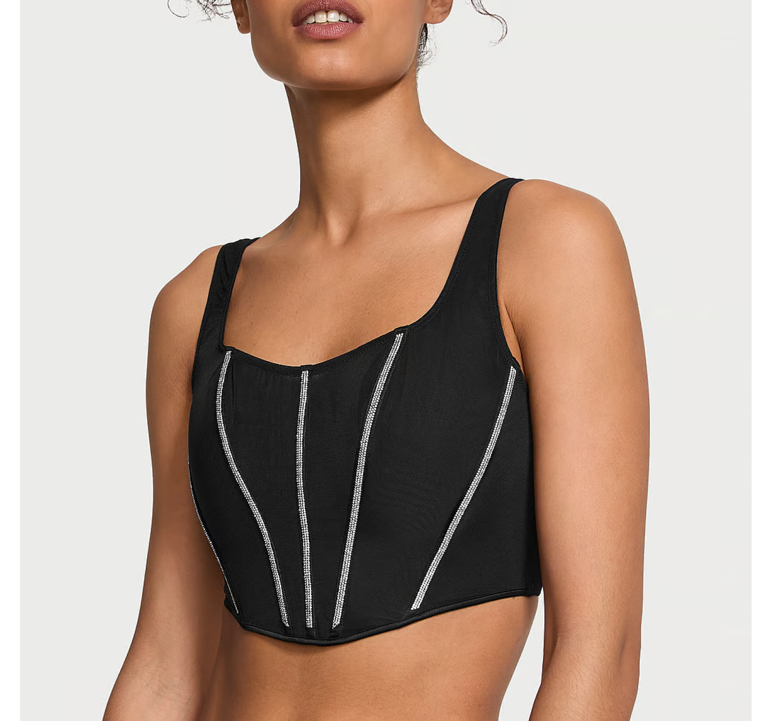 Комплект білизни Sheer Shine Corset Top Set Black