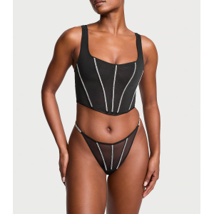 Комплект білизни Sheer Shine Corset Top Set Black