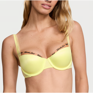 Комплект белья Logo Embroidery Lightly Lined Balconette Bra Set Citron Glow