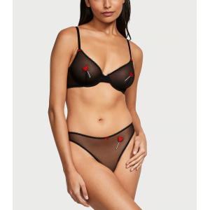 Комплект белья Tease Unlined Demi Bra Set Black Lollipops