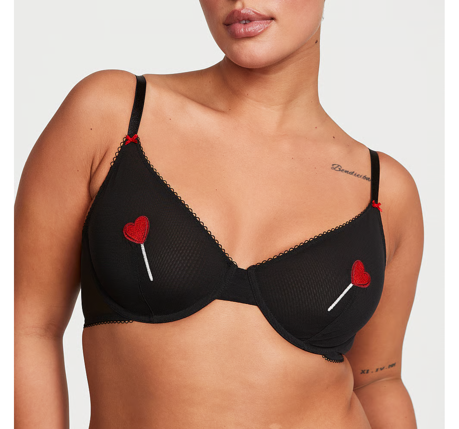 Комплект белья Tease Unlined Demi Bra Set Black Lollipops