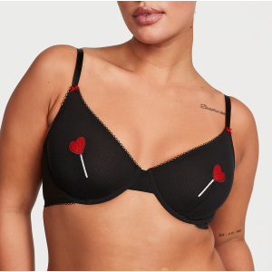 Комплект белья Tease Unlined Demi Bra Set Black Lollipops