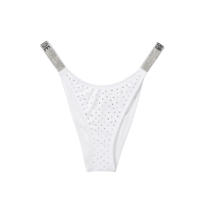 Купальник Shine Strap Bombshell Push-Up Bikini Top & Brazilian Bikini Bottom White