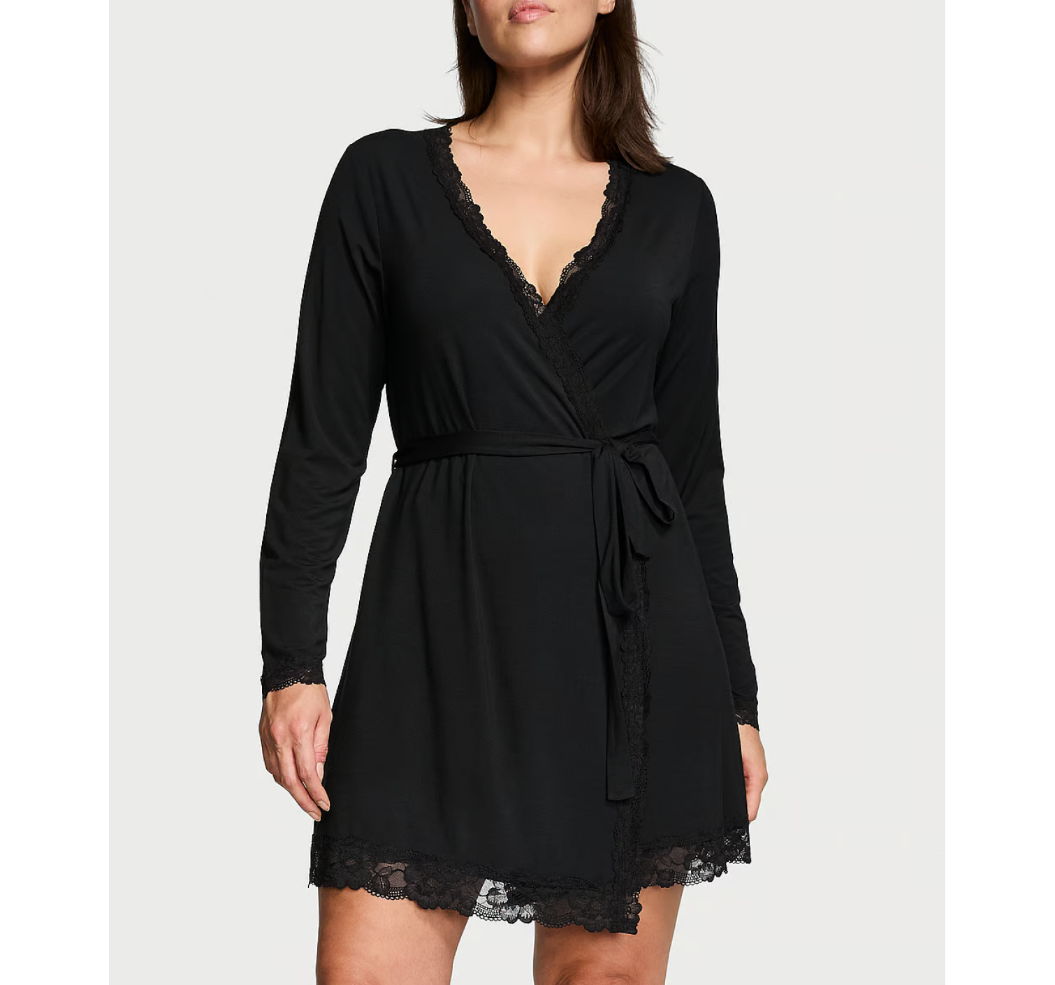Халат Modal Lace-Trim Robe Black
