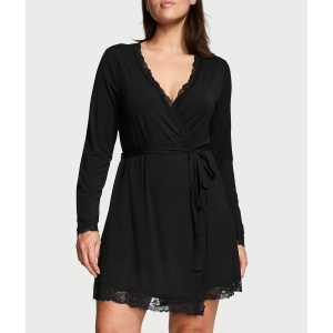 Халат Modal Lace-Trim Robe Black