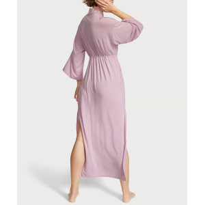 Халат Modal Lace-Trim Long Robe Lavander