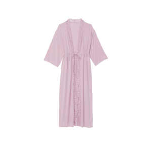 Халат Modal Lace-Trim Long Robe Lavander