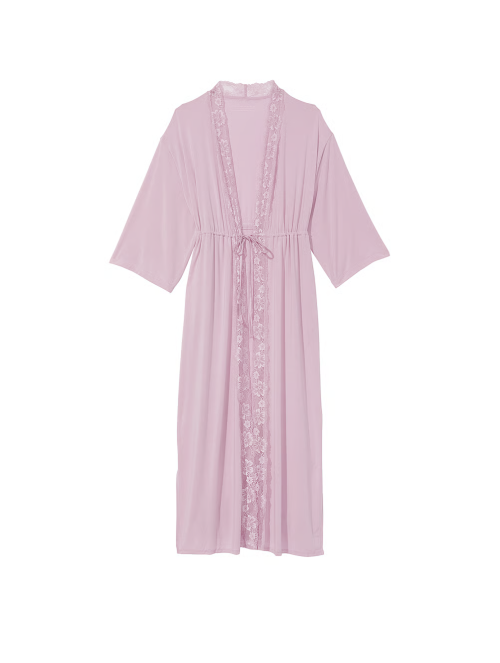Халат Modal Lace-Trim Long Robe Lavander