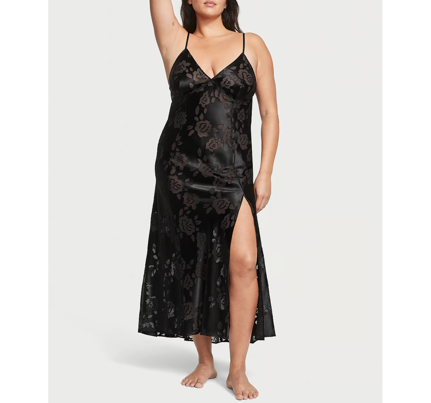 Пеньюар VS Archives Burnout Satin Slip Black