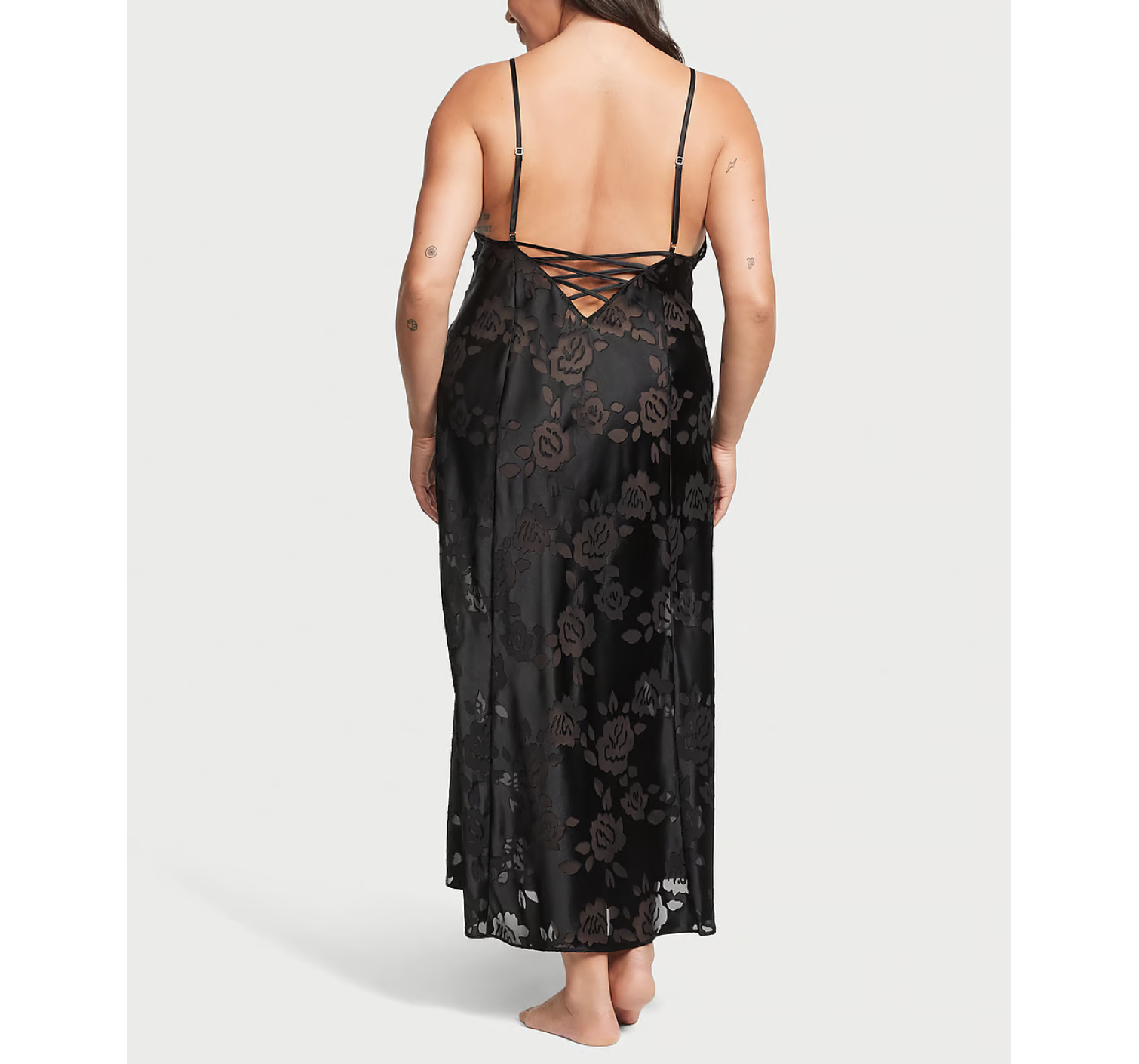 Пеньюар VS Archives Burnout Satin Slip Black
