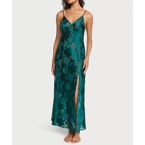 Пеньюар VS Архів Burnout Satin Slip Deepest Green