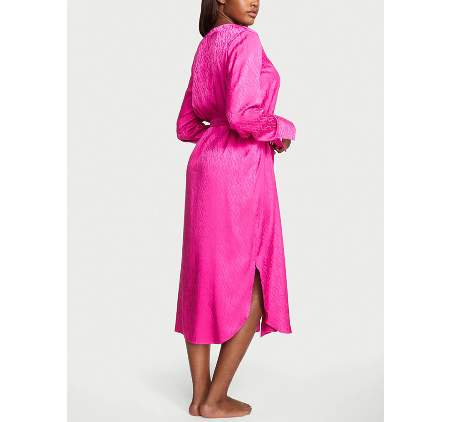 Халат Icon Satin Long Robe Fuchsia Frenzy