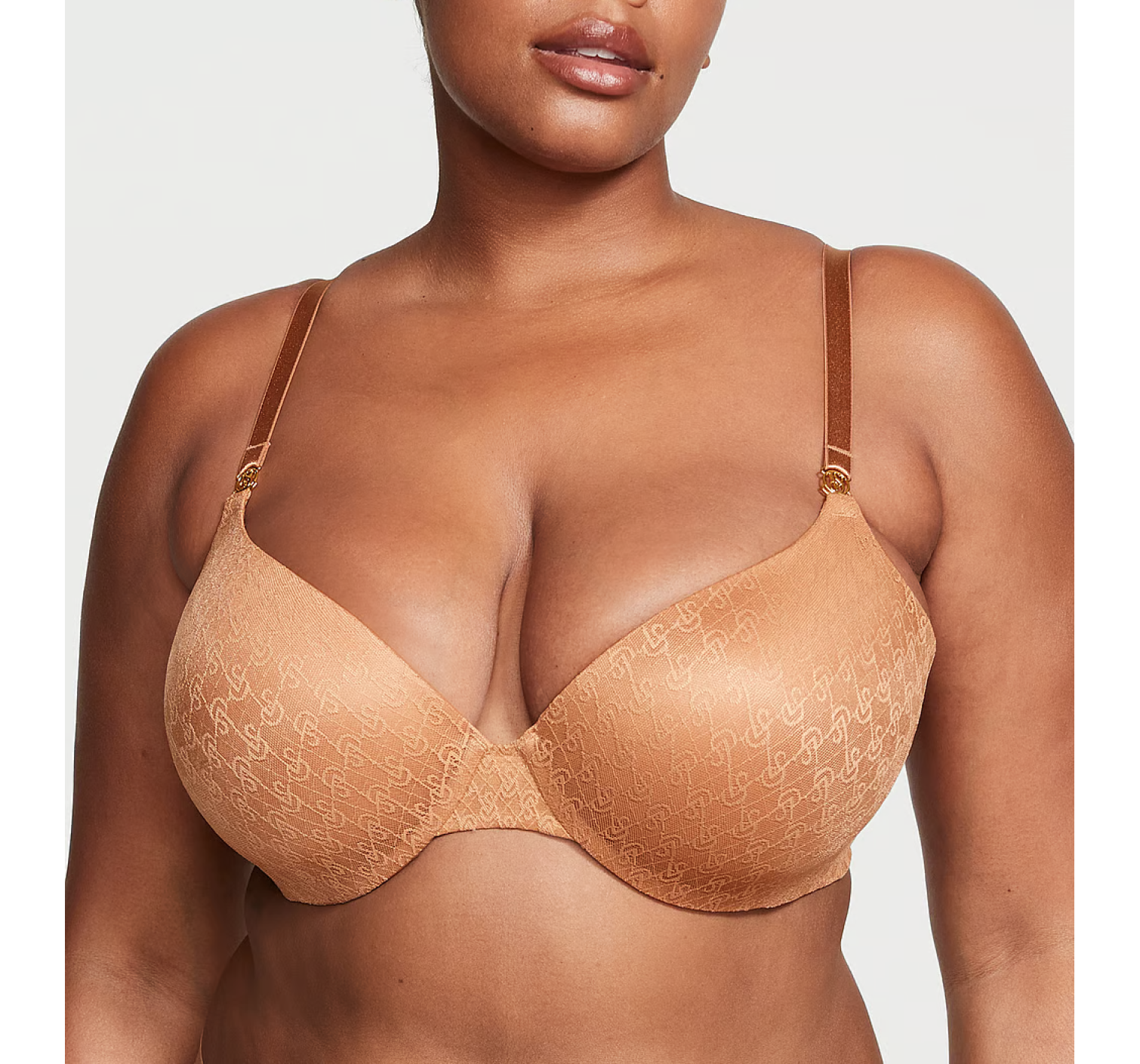 Комплект белья Icon by Victoria's Secret Push-Up Demi Bra Set Toffee