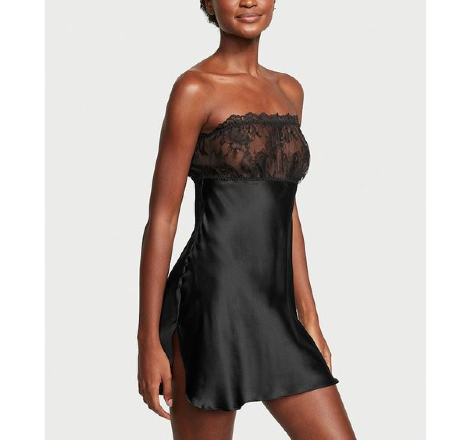 Пеньюар Archive Lace Strapless Slip Dress Black