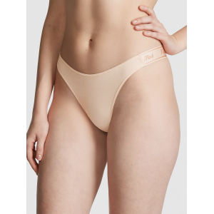 Трусики Logo Cotton High-Leg Thong Panty Marzipan
