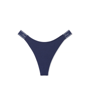 Трусики Logo Cotton High-Leg Thong Panty Midnight Navy