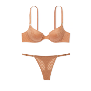 Комплект белья Icon by Victoria's Secret Push-Up Demi Bra Set Toffee