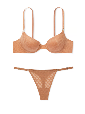 Комплект белья Icon by Victoria's Secret Push-Up Demi Bra Set Toffee