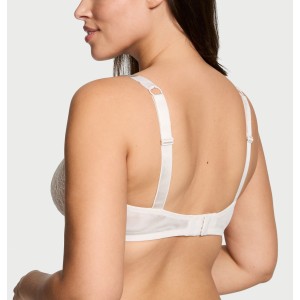 Комплект білизни Shine Strap Unlined Low-Cut Lace Demi Bra Thong Set Coconut White