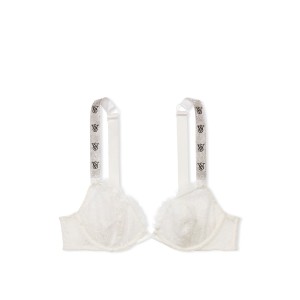 Комплект білизни Shine Strap Unlined Low-Cut Lace Demi Bra Thong Set Coconut White